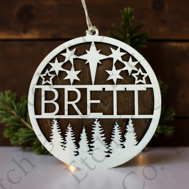 Personalized Wooden Christmas Ornament – Custom Name Holiday Décor