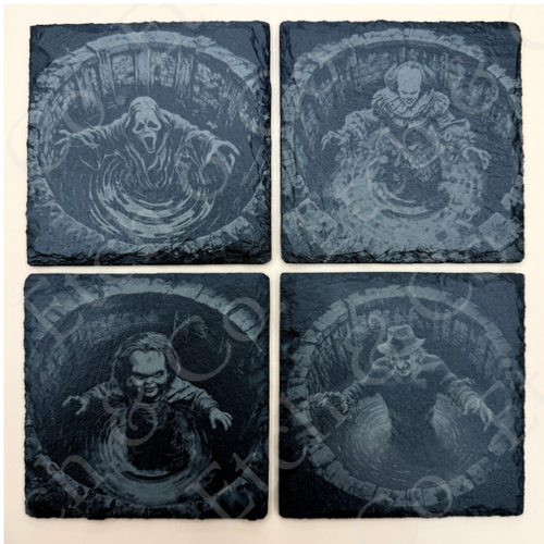 Slate Coasters _ Halloween Horror