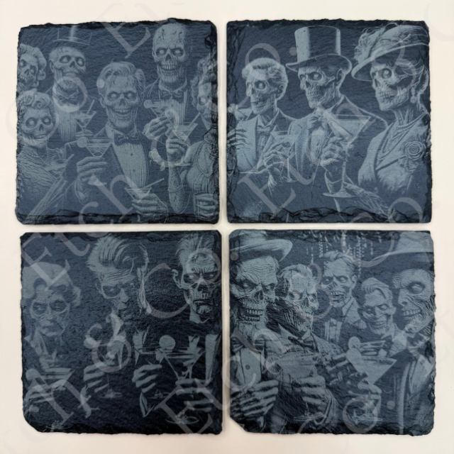 Halloween Zombie Martini Party Coaster Set